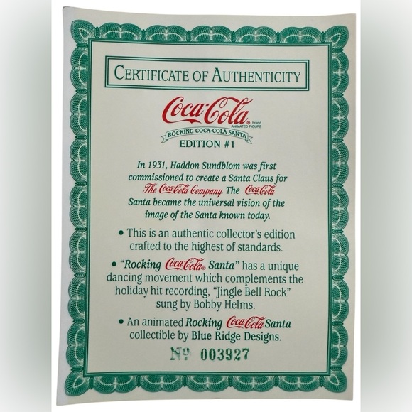 Coca-Cola Rocking Santa in Red and White - Picture 6 of 6